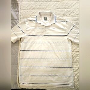 Callaway Men's White Striped Polo Shirt Size L